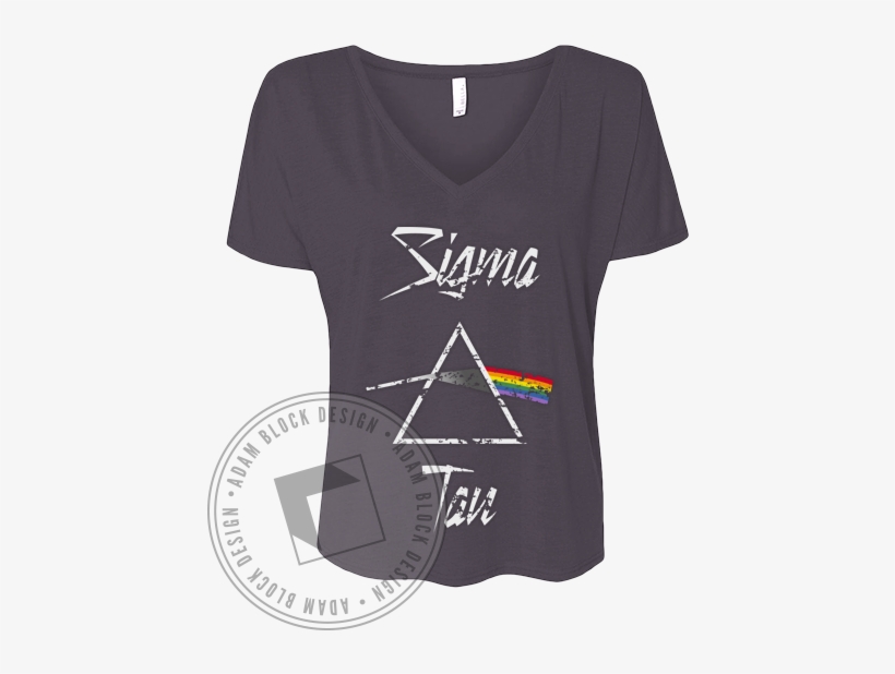 Sigma Delta Tau Pink Floyd V-neck - Mac And Phis Shirt, transparent png download