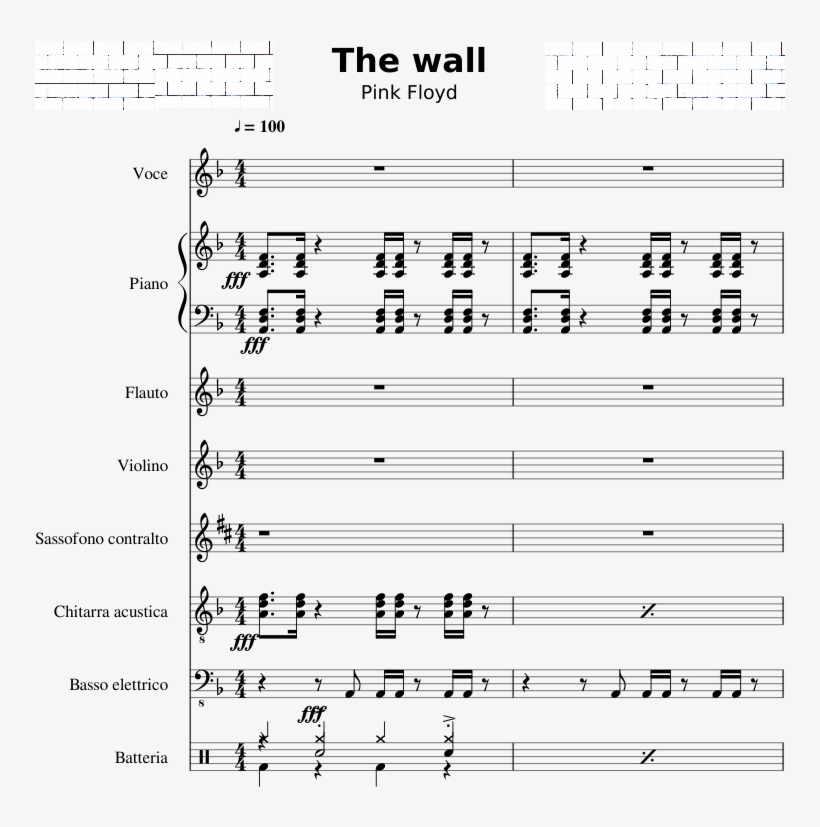 The Wall Sheet Music 1 Of 17 Pages - Clarinet, transparent png download