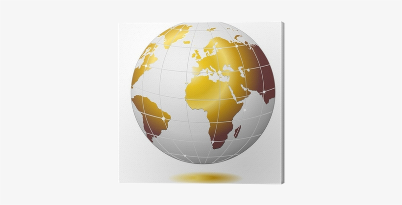 Mondo Globo D'oro Golden Earth Globe Vector Canvas - Global Bg, transparent png download