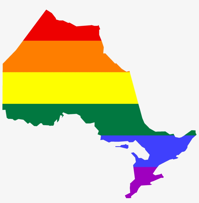Lgbt Flag Map Of Ontario - Ontario, transparent png download