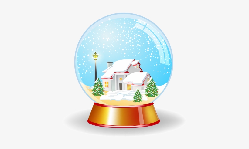 Christmas House In Magic Crystal Globe Vector Illustrations - House, transparent png download