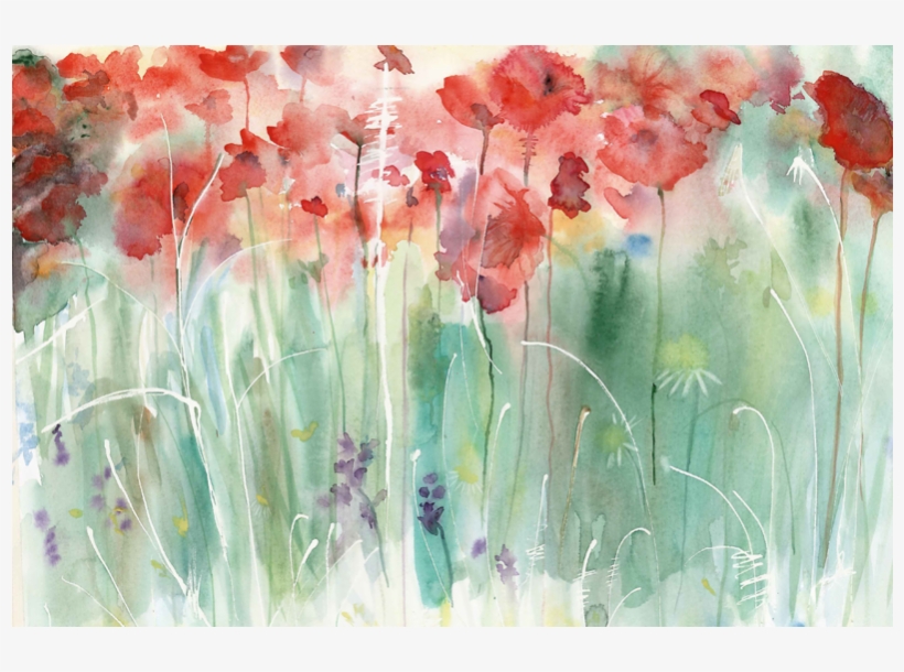 `poppy Pageant' - Watercolor Paint, transparent png download