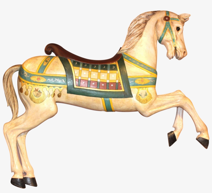 Jpg Royalty Free Download Polychrome Decorated Prancer - Horse Carousel Png, transparent png download