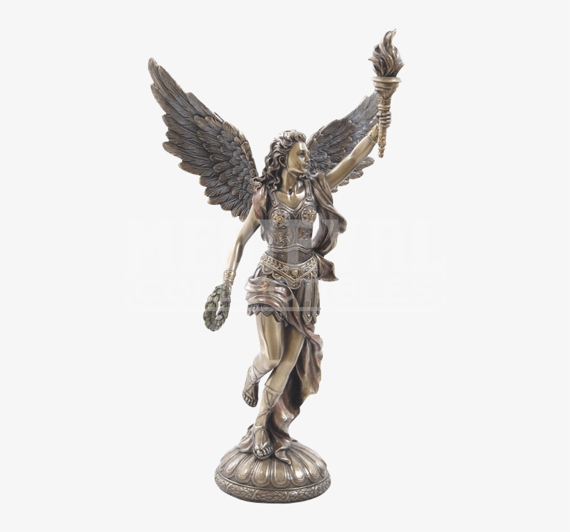 Nike Raising Torch Statue - Nike Goddess, transparent png download