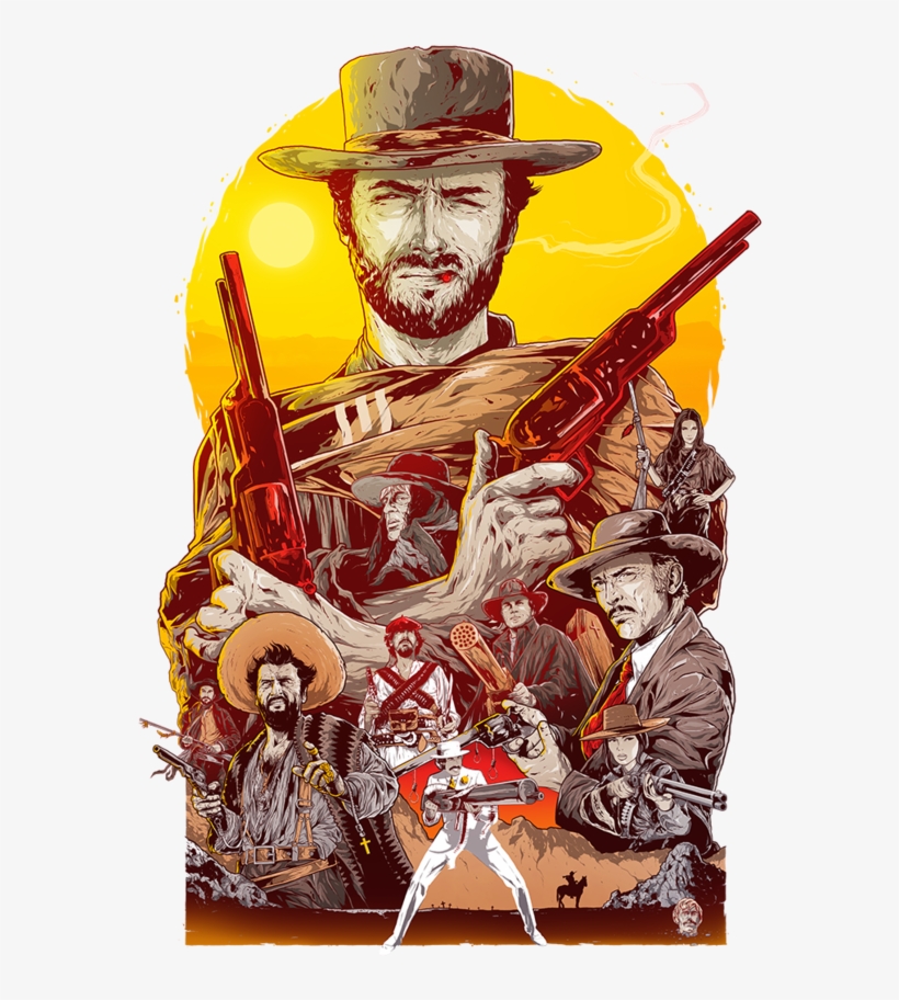 Alternative Movie Poster Art For Sale - Drawings Of Spaghetti Westerns, transparent png download