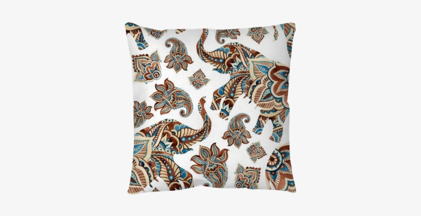 Watercolor Ethnic Elephant With Paisley Elements Background - Elephant Background Boho, transparent png download