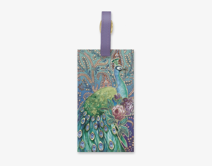 Peacock Paisley Luggage Tag - Peafowl, transparent png download