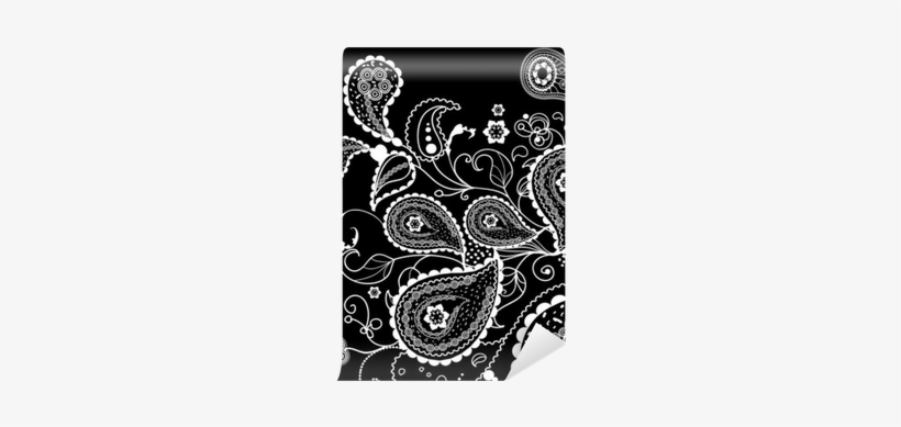 Floral Monochromatic Pattern Wall Mural - Paisley, transparent png download