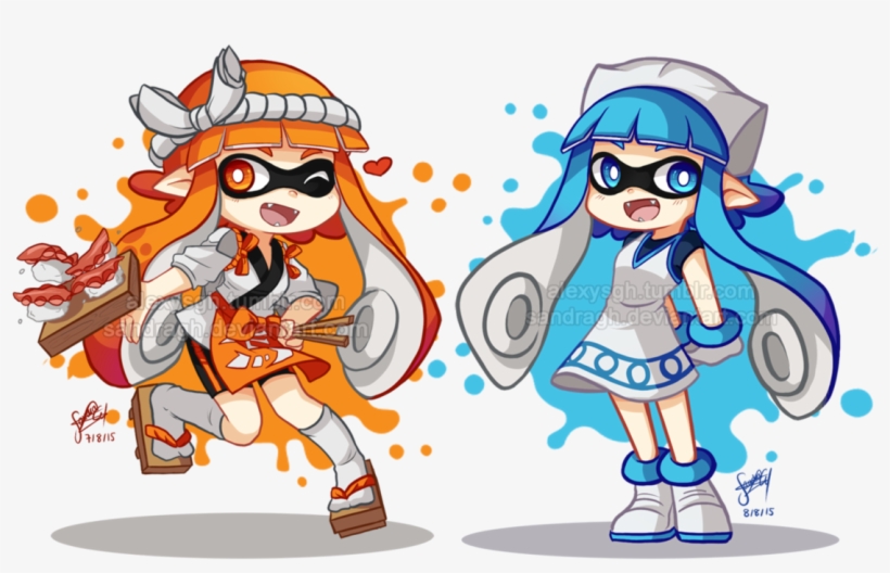 Black And White Stock Sushi Chef And Ika Musume Inklings - Ika Musume Splatoon, transparent png download