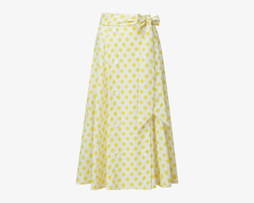 Diana Double Breasted Yellow Polka Dot Linen Skirt - Lisa Marie Fernandez Polka Dot Skirt, transparent png download