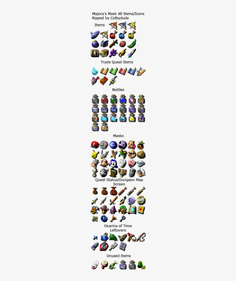 Item Icons - Majora's Mask Item Icons, transparent png download