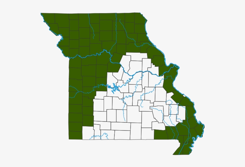 Graham's Crayfish Snake Dist Map - Cottonmouth Range In Missouri, transparent png download