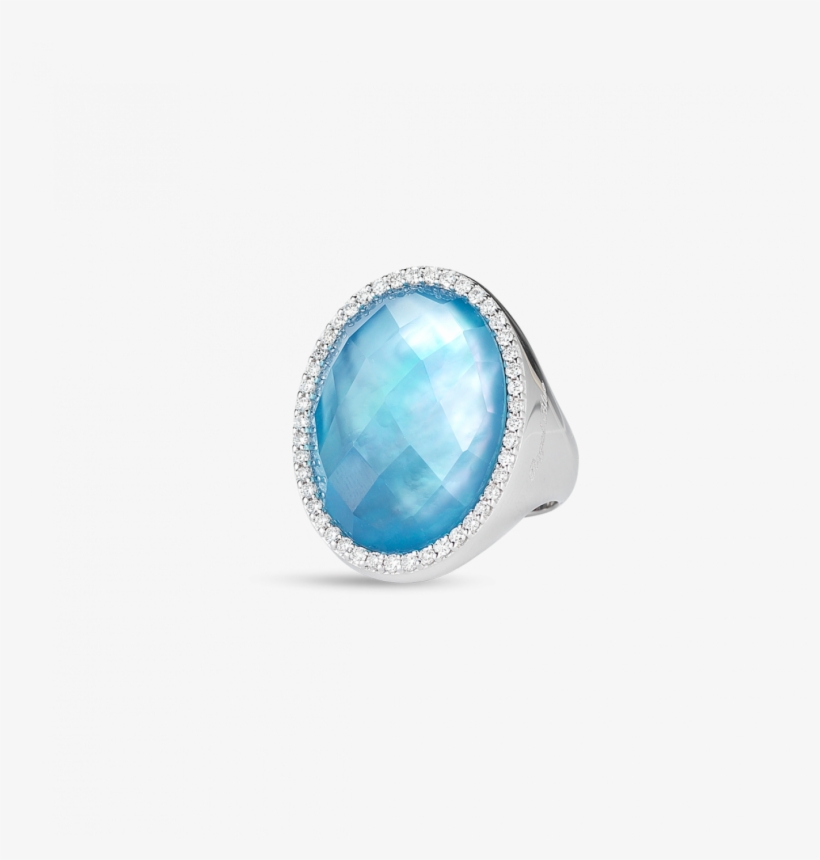 Roberto Coin Ring With Diamonds, Topaz And Mother Of - Opal, transparent png download