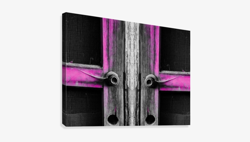 Pink Old Vintage Wooden Doors Texture Background Canvas - Artist, transparent png download