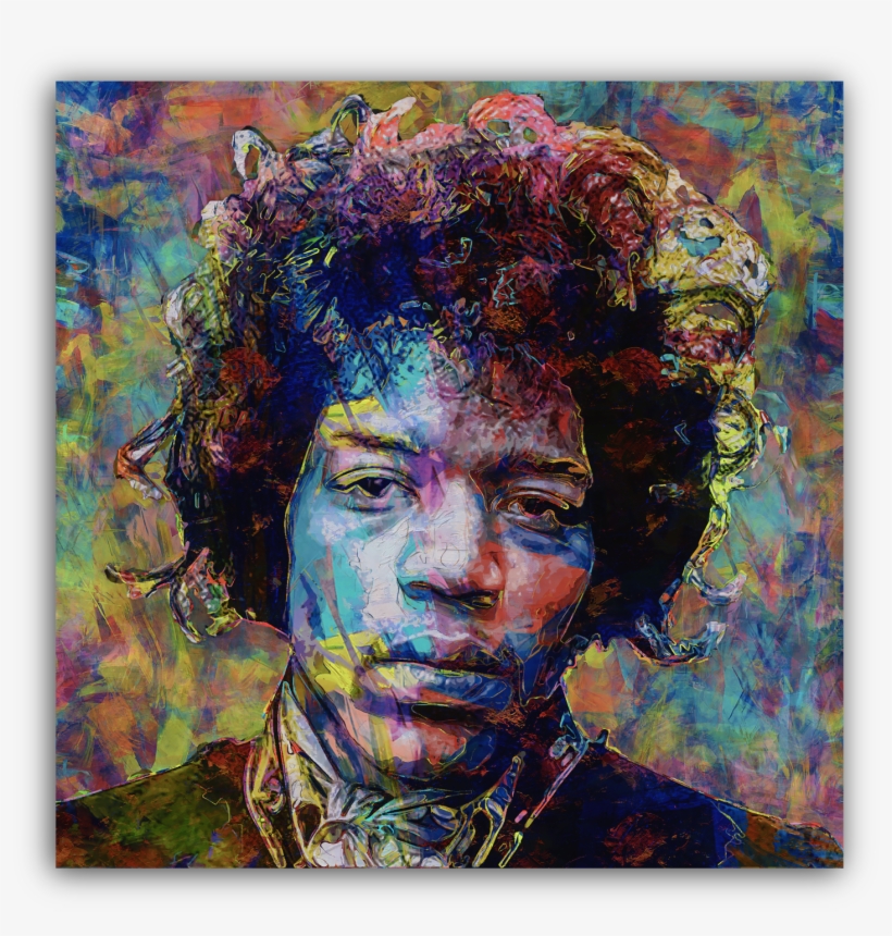 Of Jimi Hendrix Canvas Framed Wall Art Print Oil Acrylic - Canvas, transparent png download