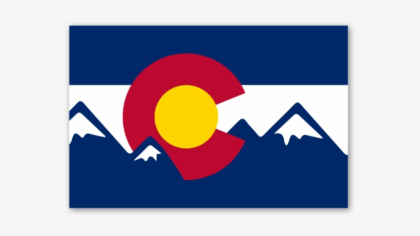 Colorado Mountain Flag Sticker - Colorado State Flag, transparent png download