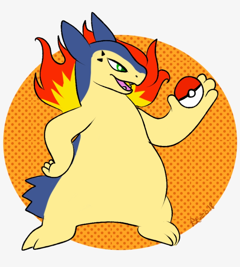 Typhlosion With A Ball- Sf - Cartoon, transparent png download