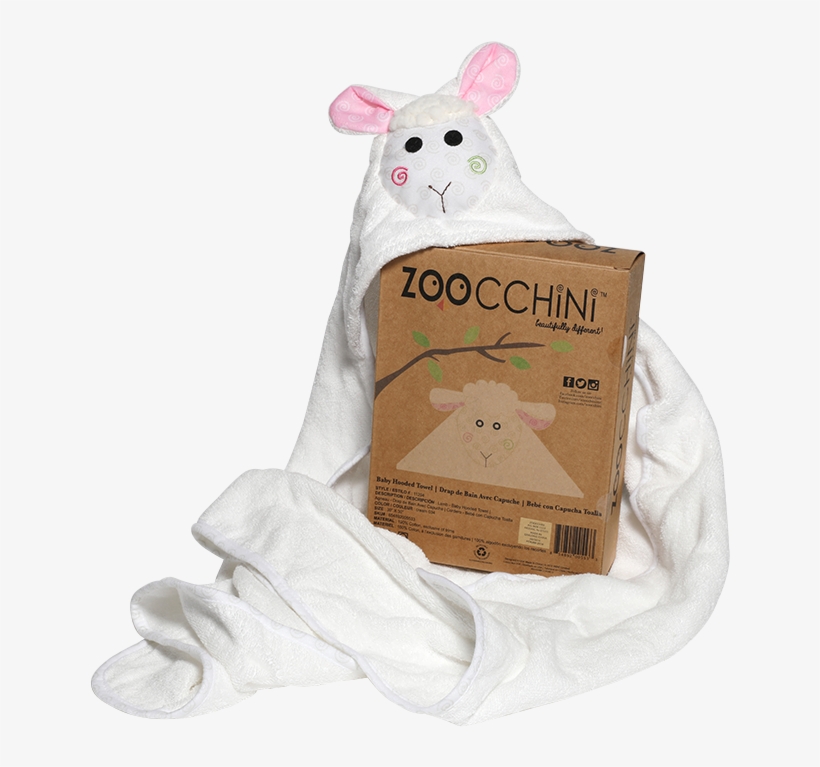 Lamb Zoocchini Hooded Bath Towel - Zoocchini Charlie The Crab Bath Mitt, transparent png download