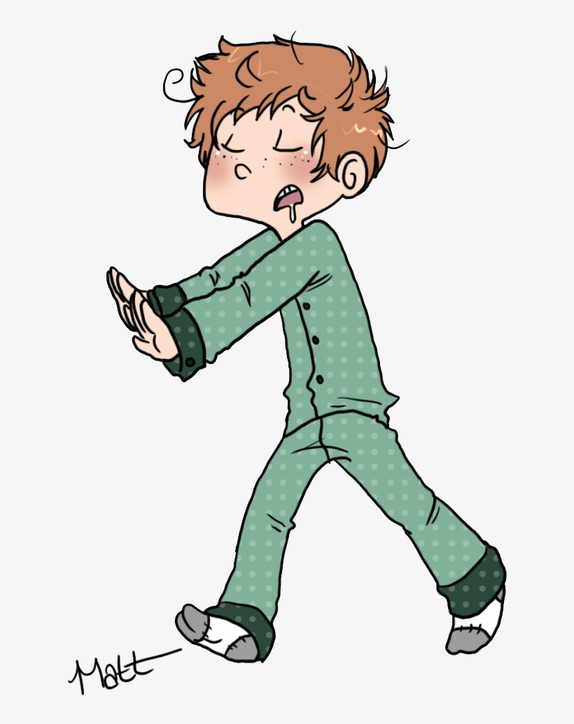 Right Then And There, My Parents Should Have Taken - Sleep Walking Girl Cartoon, transparent png download