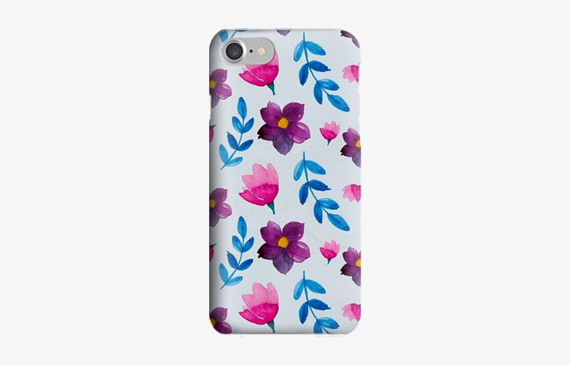 Funda Para Celular Watercolor Floral Pattern - Blue And Purple Floral Pattern, transparent png download