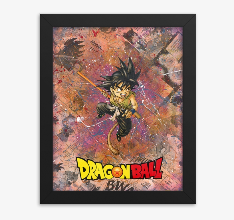 Kid Goku Dragonball Comic Canvas Framed Reproduction - Visual Arts, transparent png download