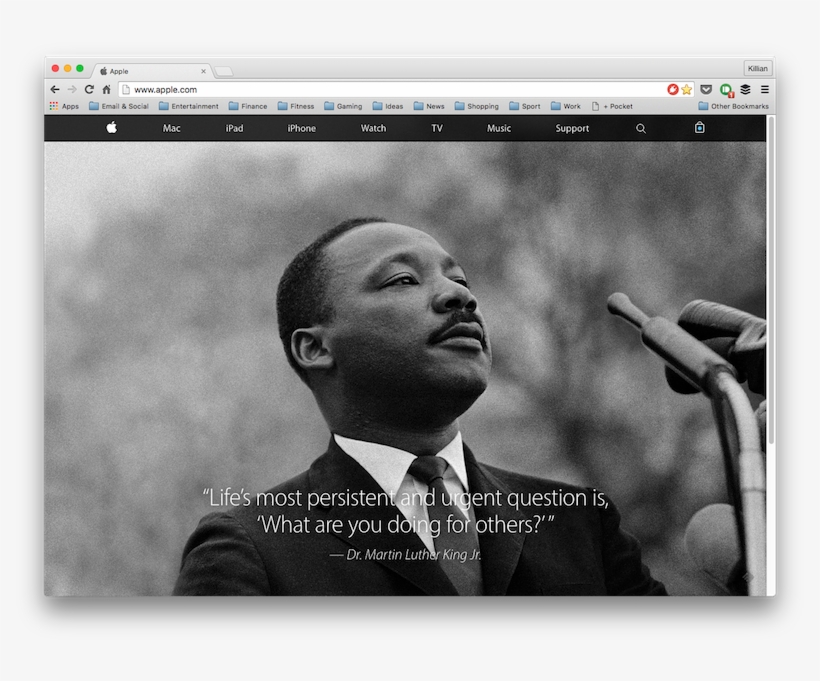 Apple Homepage On Mlk Day - Martin Luther King Jr F, transparent png download