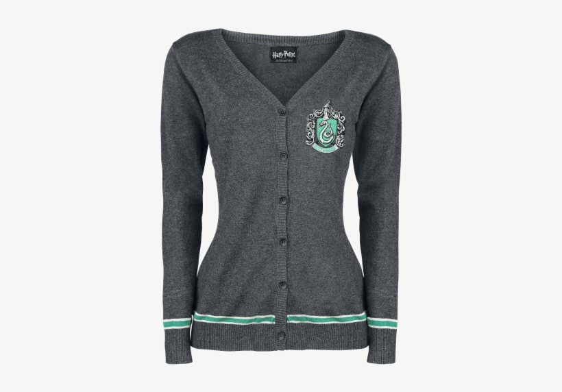Slytherin Crest Cardigan Gris Chiné Logo Serpentard - Slytherin House, transparent png download
