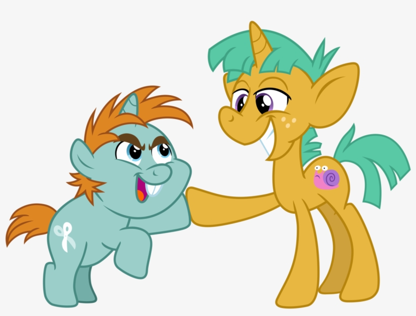 Cheezedoodle96, Buck Teeth, Colt, Duo, Foal, Hoofbump, - Sunset Shimmer, transparent png download