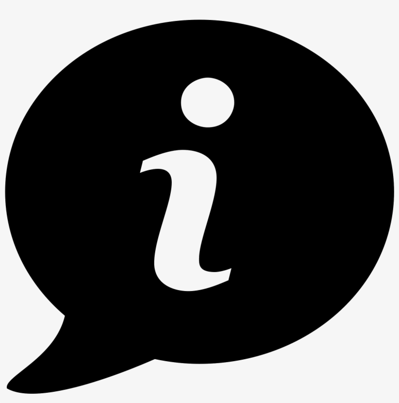 It Is A Speech Bubble With The Letter "i" In The - Icon Png, transparent png download
