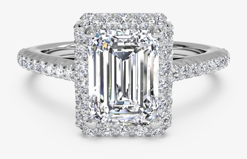 We Just Love The Details Of This Emerald Cut, Halo - Asscher Cut Emerald Diamond, transparent png download
