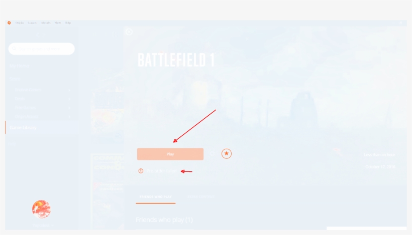 [battlefield 1] Pre-order Failed, What Should I Do - Bf1 Origin In Games Library, transparent png download