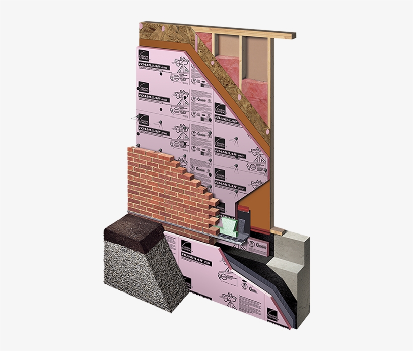 Wood Stud Wall Masonry Veneer Xps Ci With Fluid Or - Wall, transparent png download