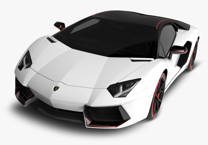 Royal Lamborghini Aventador White Car Png Image - Aventador Black And White, transparent png download
