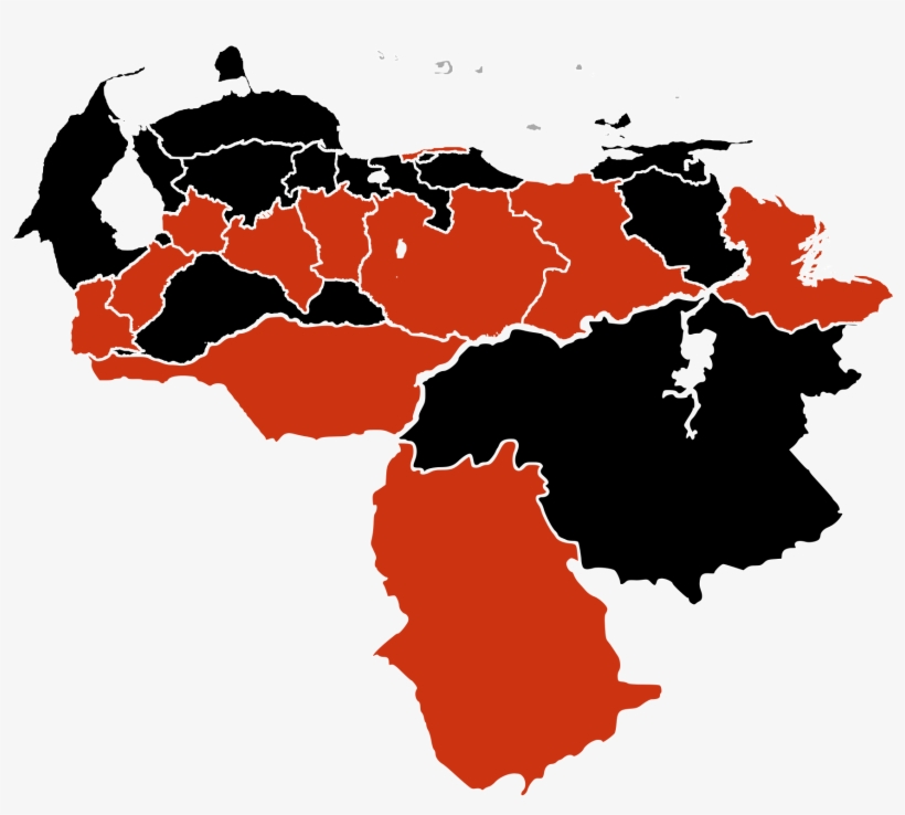 H1n1 Venezuela Map - Venezuela State Map, transparent png download