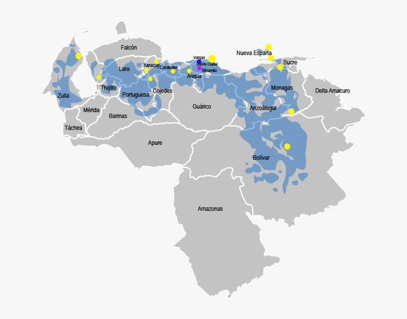 Fiber Optics And Microwave Links Coverage Points Of - Venezuela Shape, transparent png download