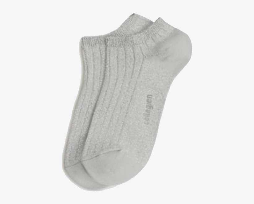 Light Grey Shiny Ankle Socks With Silver Speckles - Sock, transparent png download