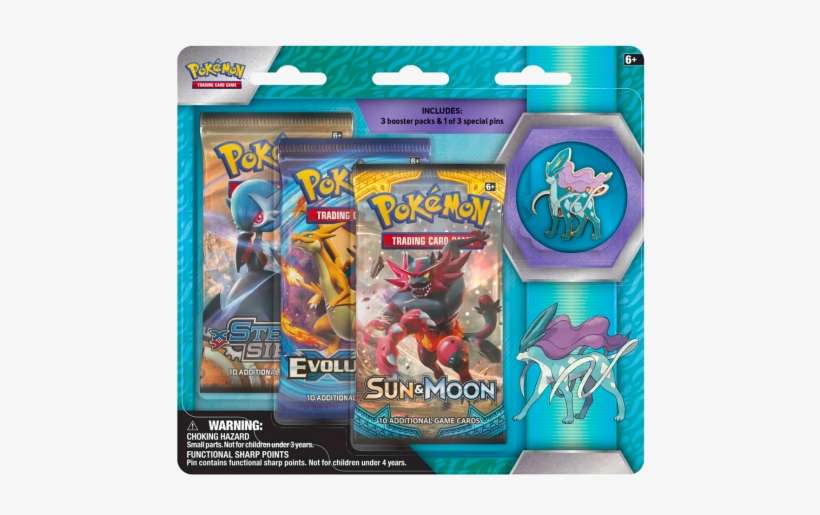 Sun & Moon - Pokémon Tcg Raikou Entei Or Suicune 3pk Pin Blister, transparent png download