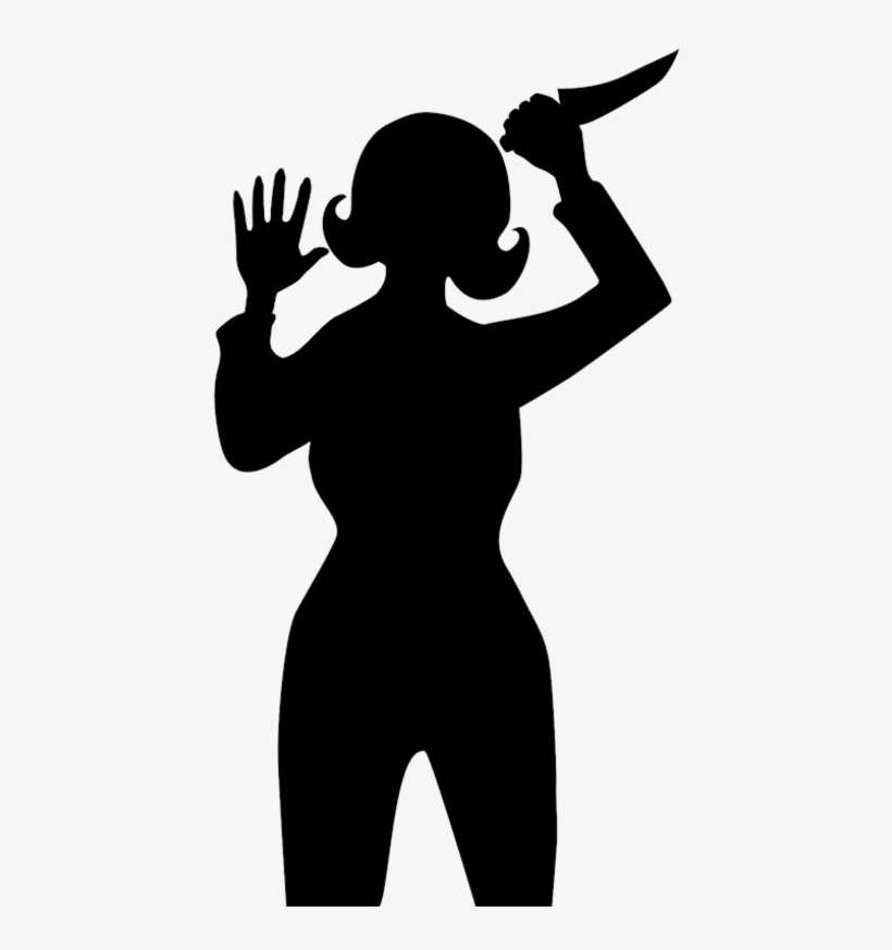 Woman With Knife Silhouette, transparent png download