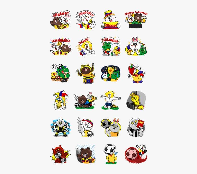Line Soccer Fever Colombia Line Sticker Rumors City - Line Sticker Soccer, transparent png download