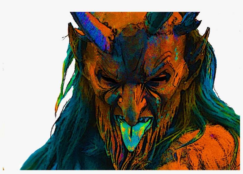 Crazy Colour Krampus - Krampus Psychedelic, transparent png download