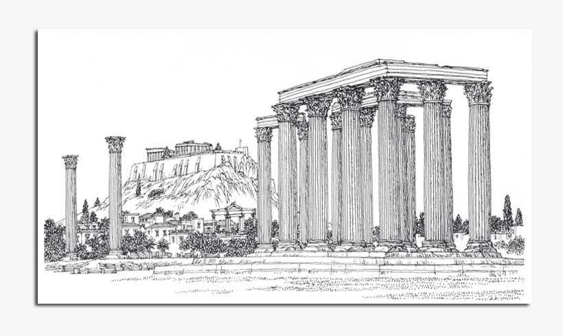 War Drawing Ruins - Athens Drawing, transparent png download