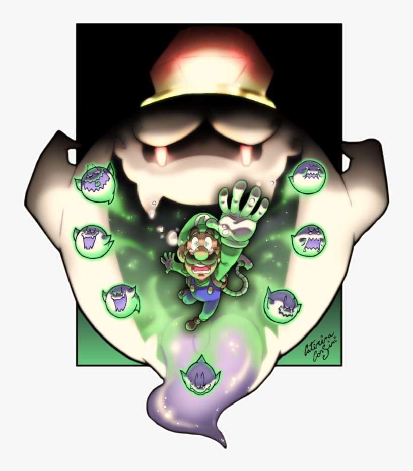 By Supercaterina Luigi Dark Moon, Super Mario Brothers, - Mario Luigi's Mansion Boo, transparent png download