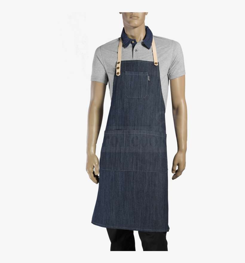 Denim Apron With Leather Straps - Linen, transparent png download