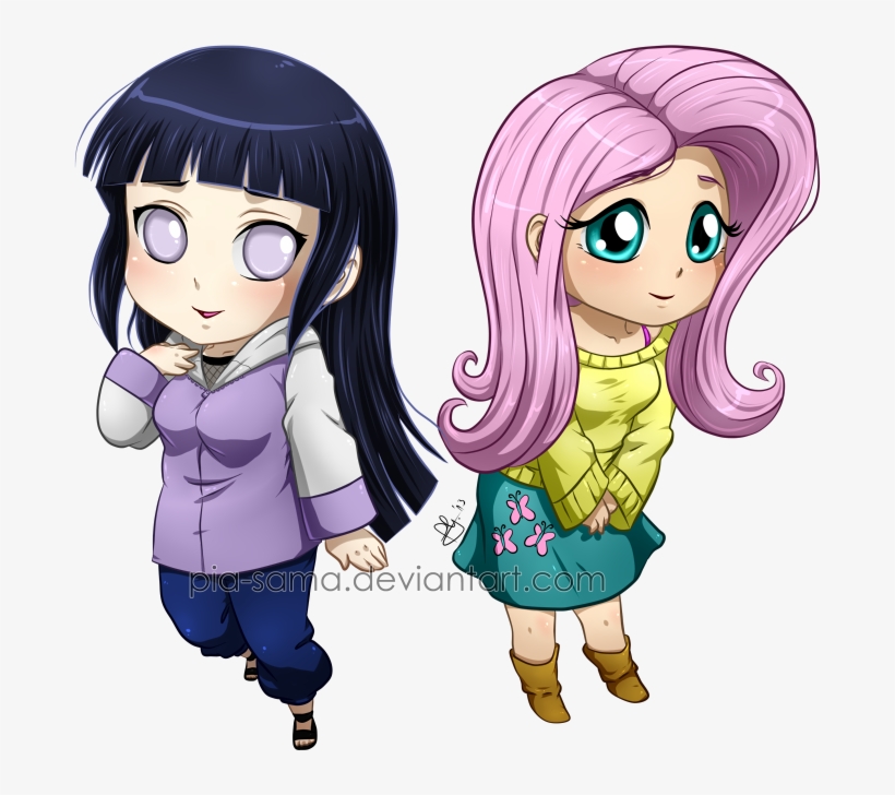 Pia-sama, Chibi, Clothes, Crossover, Fluttershy, Humanized, - Mlp Crossover Naruto, transparent png download