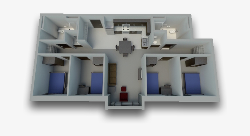 Wolf Ridge Apartments Four Bedroom - Wolf Ridge Dorms, transparent png download