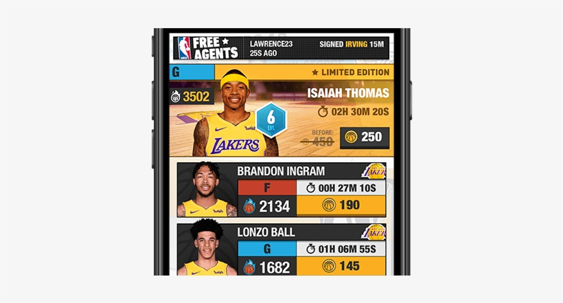 Los Angeles Lakers Basketball Team's Players - Nba, transparent png download