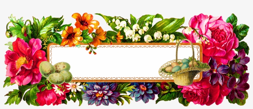 Digital Easter Label - Png Rectangle Flower Frame, transparent png download