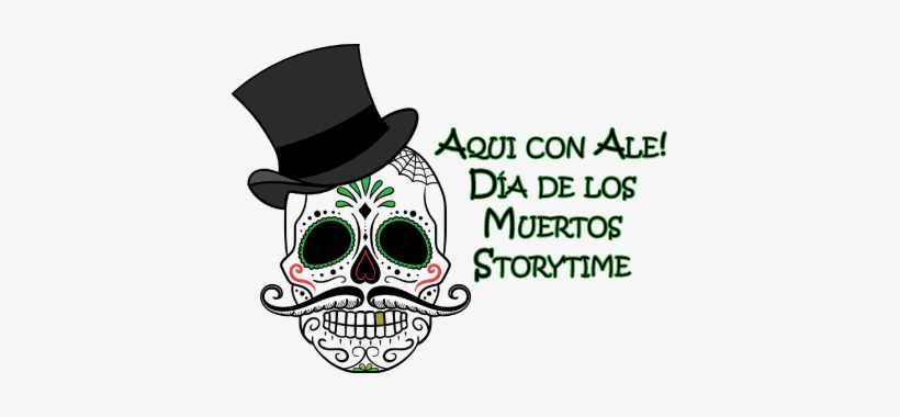 Dia De Los Muertos Storytime Banner - Sugar Skull With Moustache, transparent png download