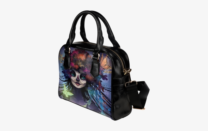 Interestprint Sugar Skull Dia De Los Muertos Women's - Pomeranian Dog Women Shoulder Handbag, transparent png download