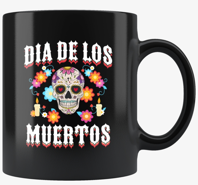 Dia De Los Muertos 11oz Black Mug - Stitch And Unicorn, transparent png download